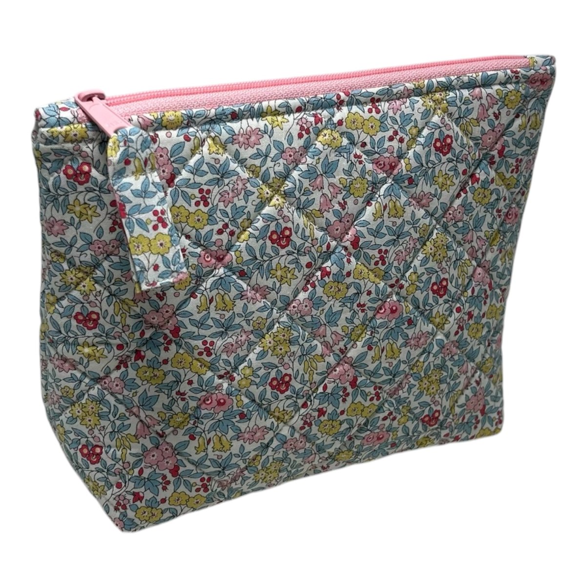 Forget Me Not Blossom makeup bag — quilted Liberty of London floral fabric