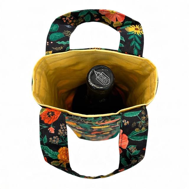 Inside with a bottle — yellow lining