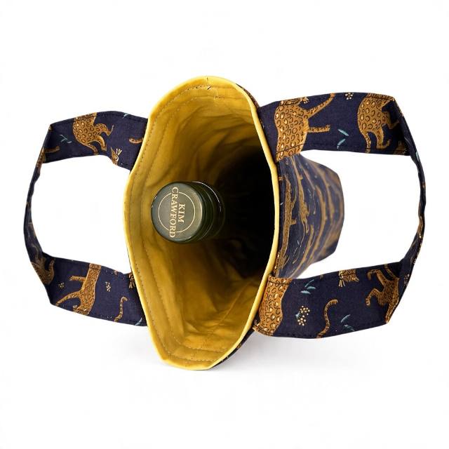 Inside with a bottle — yellow lining